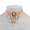 Bohemian Tassel Leather Choker Necklace - Empress Dresses