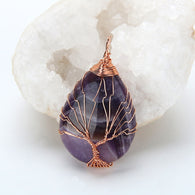 Natural Quartz Stone Pendants Handmade Tree - Empress Dresses