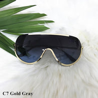 Oversized shield aviator shades - Empress Dresses