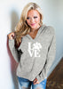 Fashion LOVE letter paws print women hoodie - Empress Dresses